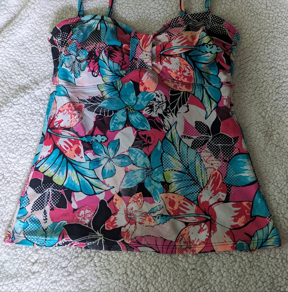 Croft & Barrow Multicolor Floral tankini Top Only